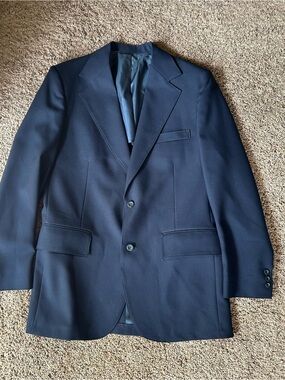 Kuppenheimer Vintage Blue Solid 42L Single-Breasted 2-Button Notch Vent